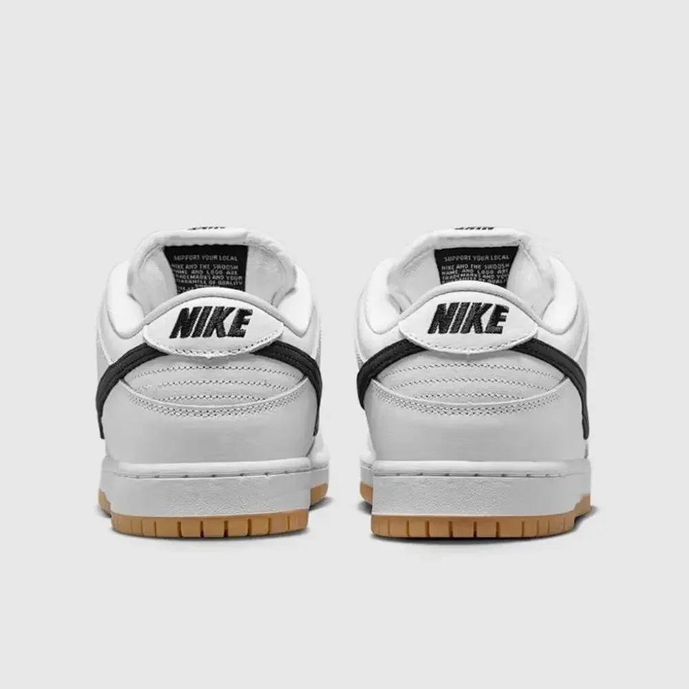NIKE Men's SB Dunk Low White and Gum Light Brown Shoes Size 11